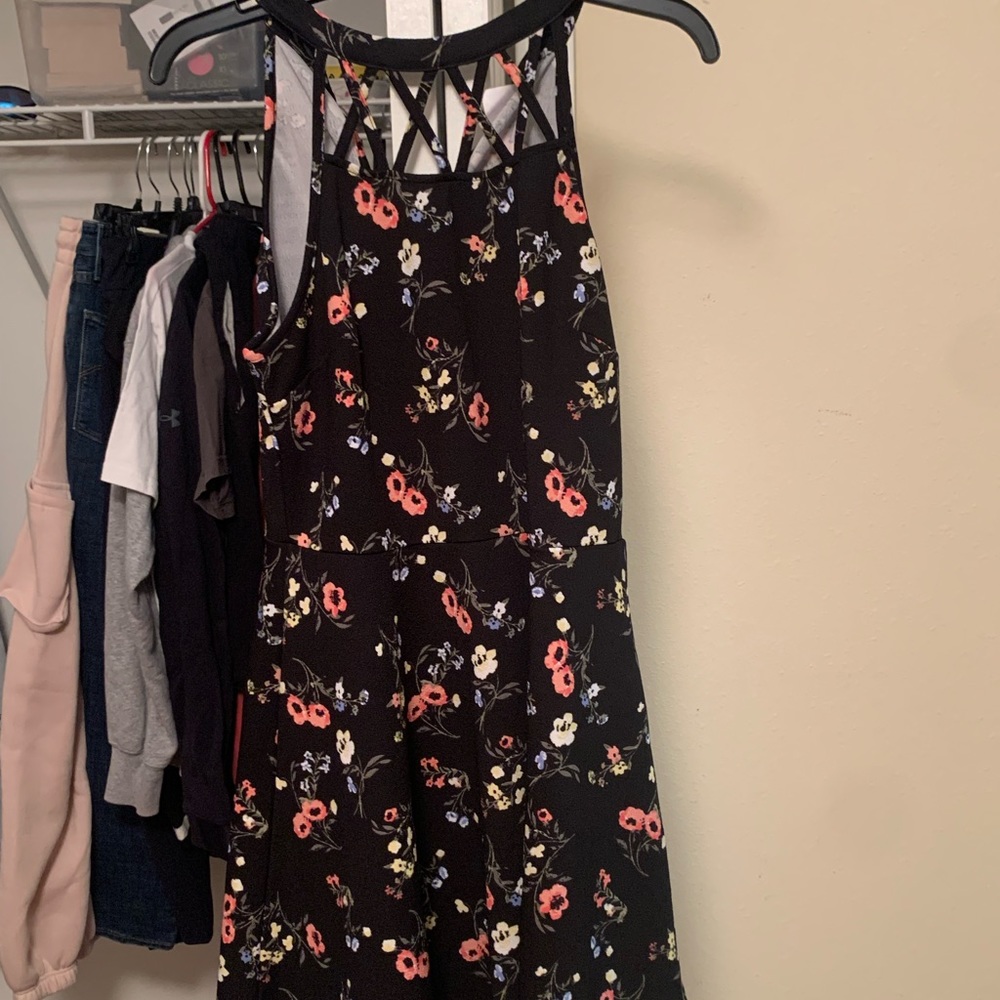 No Boundaries Black Floral Dress